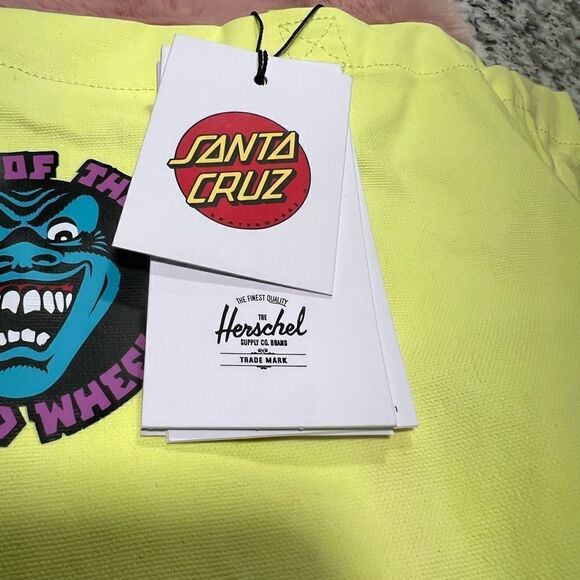 NWT Herschel x Santa Cruz skateboards Neon team riders tote. - Picture 9 of 13